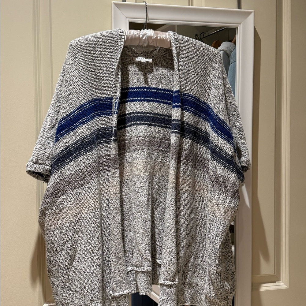 Aritzia Gray and Blue Striped Cardigan